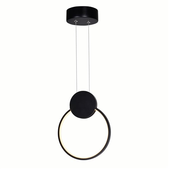CWI Pulley 8 in LED Black Mini Pendant