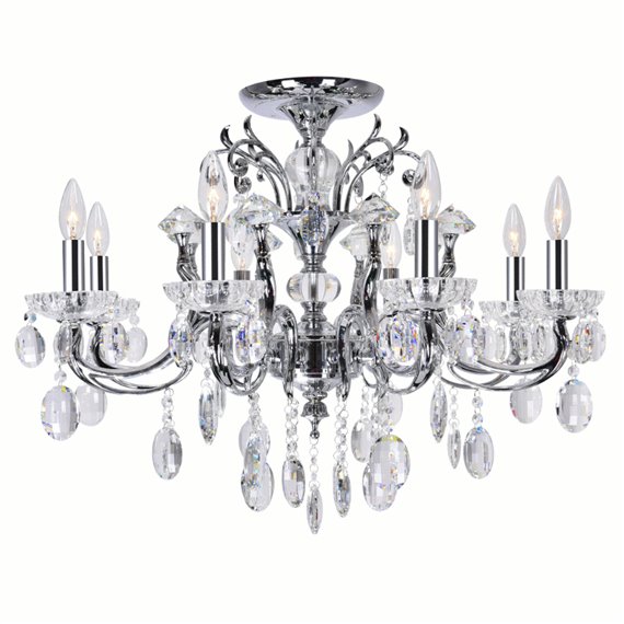 CWI Flawless 8 Light Flush Mount With Chrome Finish