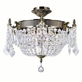 CWI Brass 6 Light Bowl Flush Mount With Antique Brass Finish