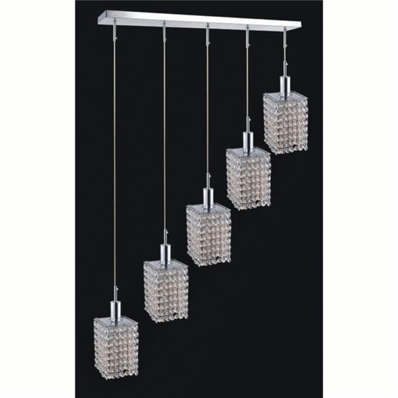 CWI Glitz 5 Light Multi Light Pendant With Chrome Finish