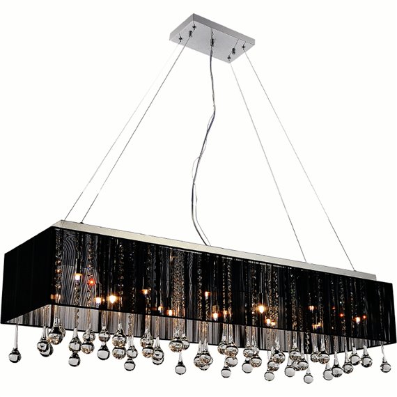 CWI Water Drop 17 Light Drum Shade Chandelier With Chrome Finish