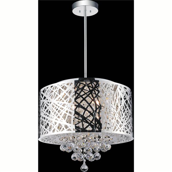 CWI Eternity 6 Light Drum Shade Chandelier With Chrome Finish