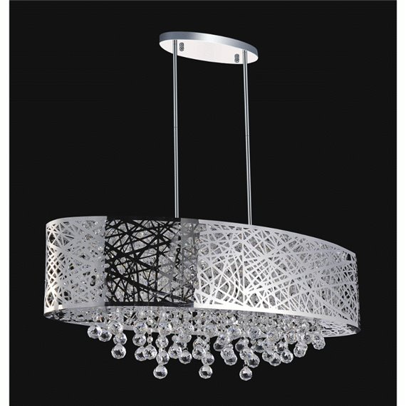 CWI Eternity 8 Light Drum Shade Chandelier With Chrome Finish