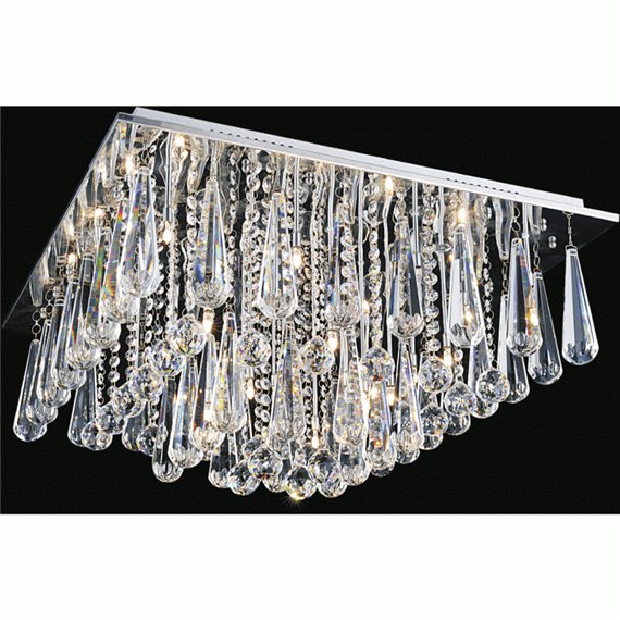 CWI Brianna 12 Light Flush Mount With Chrome Finish