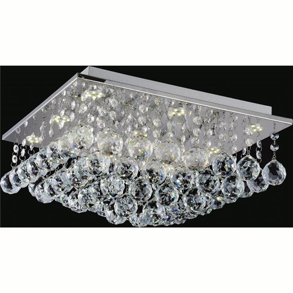 CWI Sparkle 6 Light Flush Mount With Chrome Finish