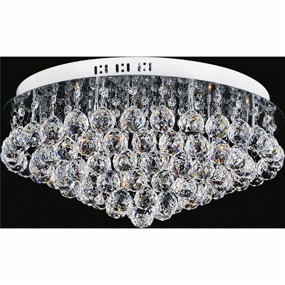 CWI Sparkle 9 Light Flush Mount With Chrome Finish