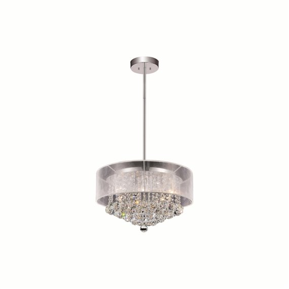 CWI Radiant 9 Light Drum Shade Chandelier With Chrome Finish