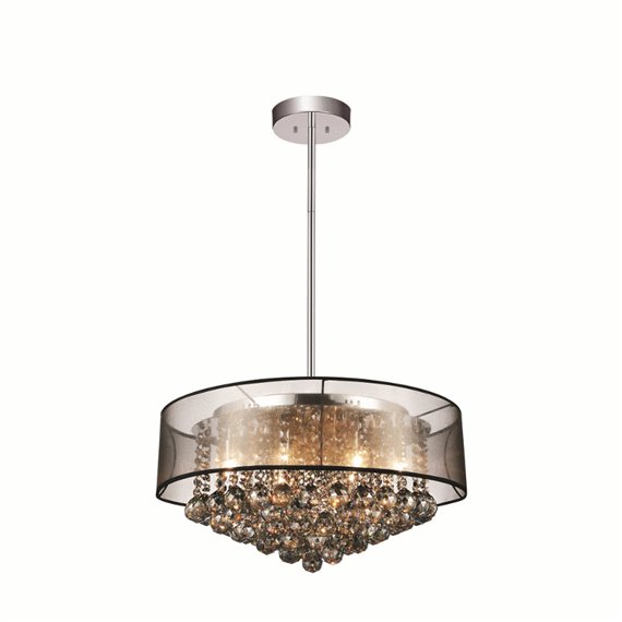 CWI Radiant 9 Light Drum Shade Chandelier With Chrome Finish