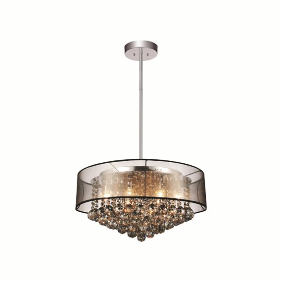 CWI Radiant 12 Light Drum Shade Chandelier With Chrome Finish