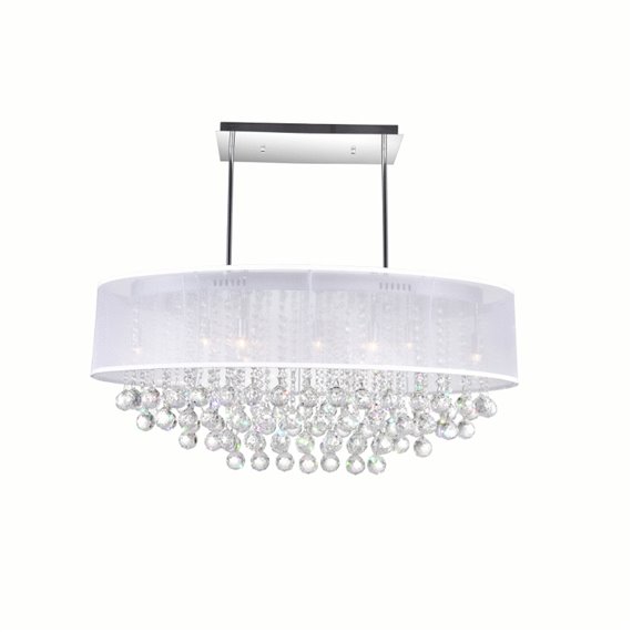 CWI Radiant 9 Light Drum Shade Chandelier With Chrome Finish