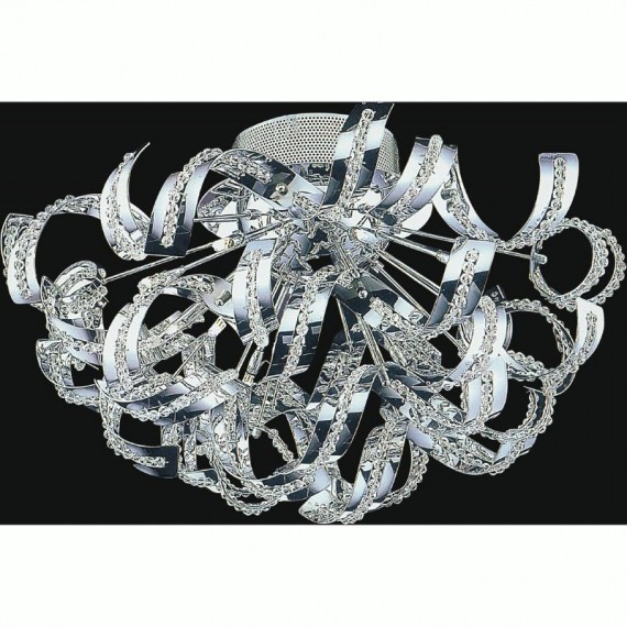 CWI Swivel 13 Light Flush Mount With Chrome Finish