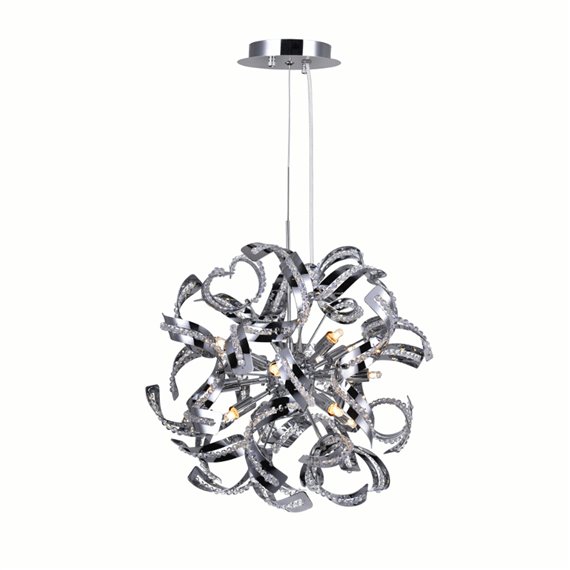 CWI Swivel 12 Light Chandelier With Chrome Finish
