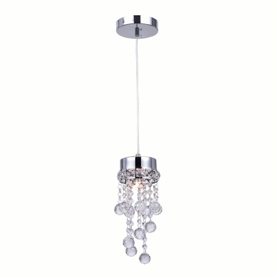 CWI Monica 1 Light Down Mini Pendant With Chrome Finish