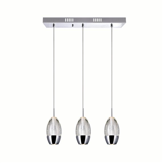 CWI Perrier 3 Light Multi Light Pendant With Chrome Finish