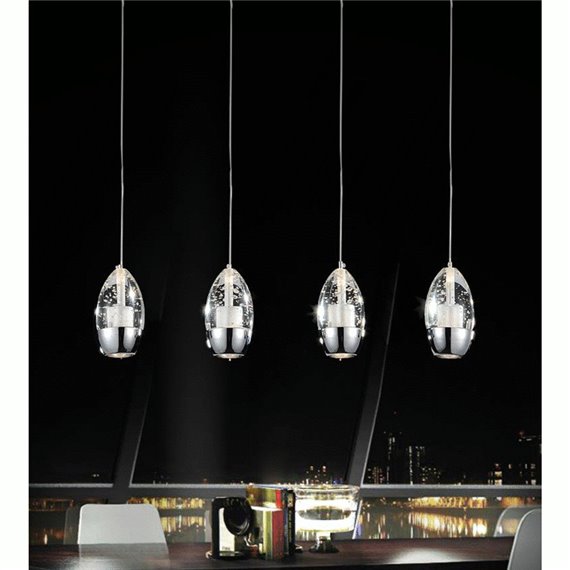 CWI Perrier 4 Light Multi Light Pendant With Chrome Finish