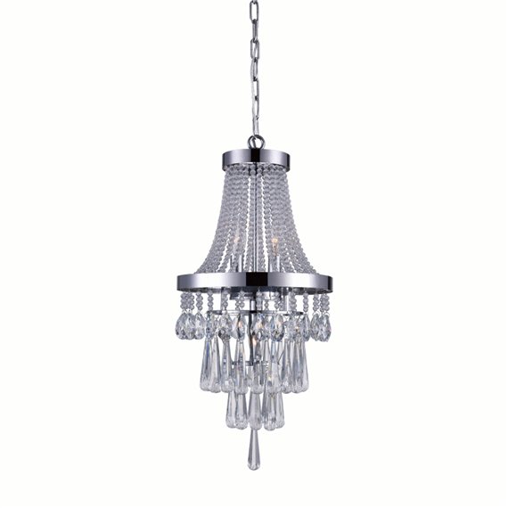 CWI Vast 3 Light Chandelier With Chrome Finish