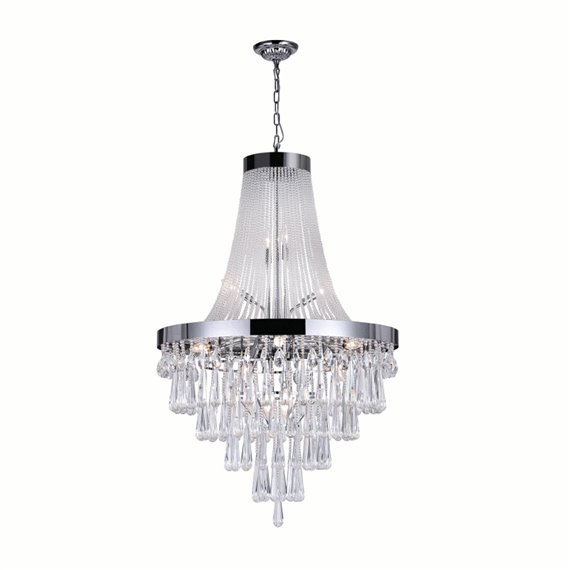 CWI Vast 17 Light Down Chandelier With Chrome Finish