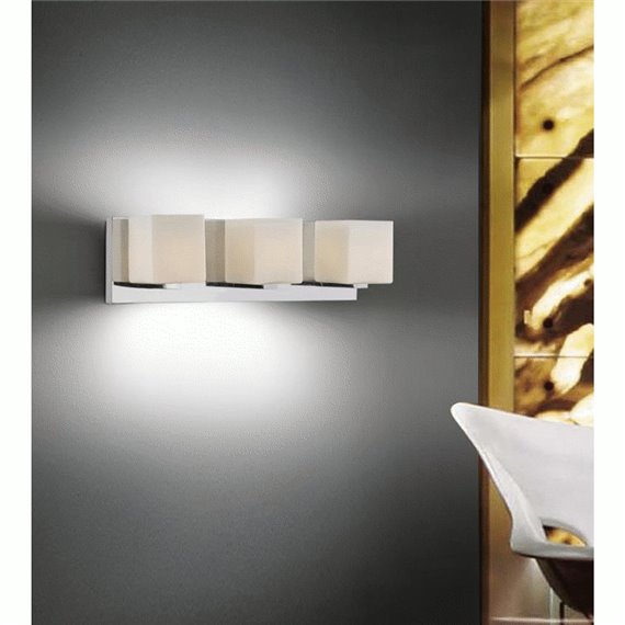 CWI Satin Nickle 3 Light Vanity Light With Satin Nickel Finish