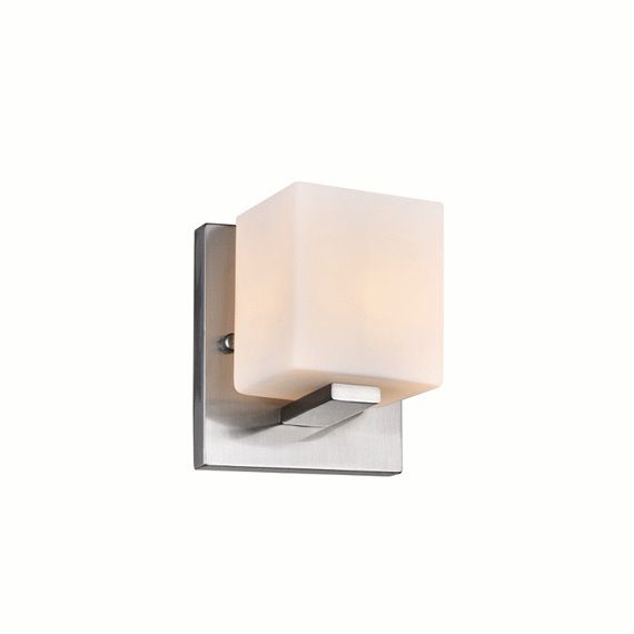 CWI Satin Nickle 1 Light Bathroom Sconce With Satin Nickel Finish