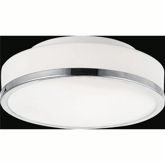 CWI Frosted 2 Light Drum Shade Flush Mount With Satin Nickel Finish