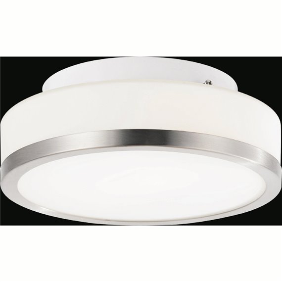 CWI Frosted 1 Light Drum Shade Flush Mount With Satin Nickel Finish