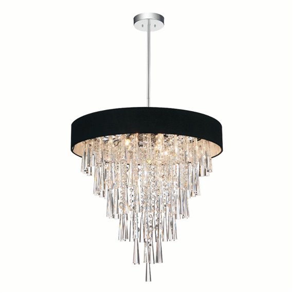 CWI Franca 8 Light Drum Shade Chandelier With Chrome Finish
