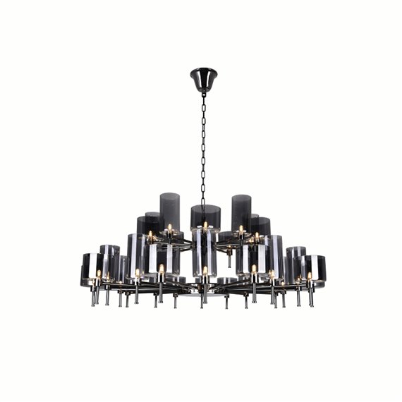 CWI Montoya 30 Light Up Chandelier With Pearl Black Finish