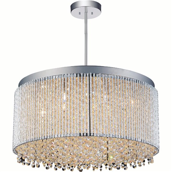 CWI Claire 12 Light Drum Shade Chandelier With Chrome Finish