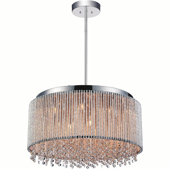 CWI Claire 14 Light Drum Shade Chandelier With Chrome Finish