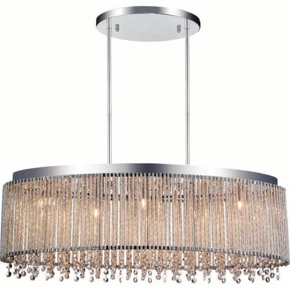 CWI Claire 5 Light Drum Shade Chandelier With Chrome Finish