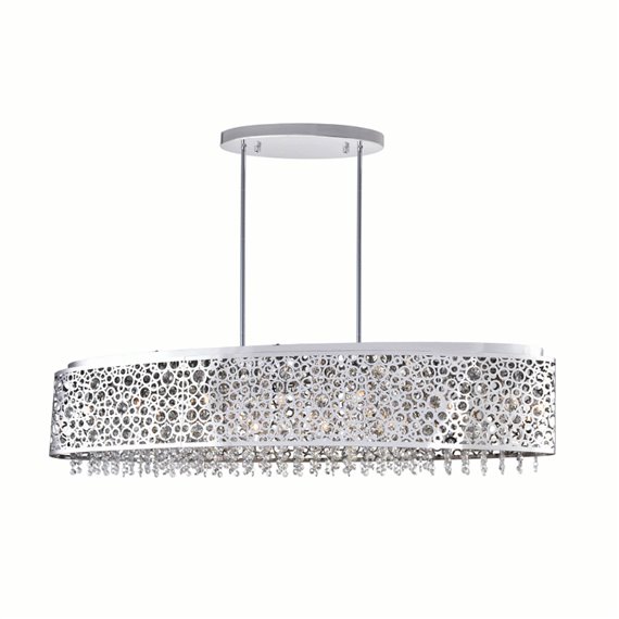 CWI Bubbles 16 Light Drum Shade Chandelier With Chrome Finish