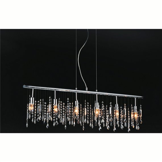 CWI Janine 6 Light Down Chandelier With Chrome Finish