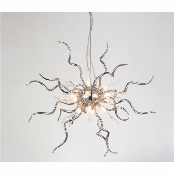 CWI Twist 15 Light Chandelier With Chrome Finish