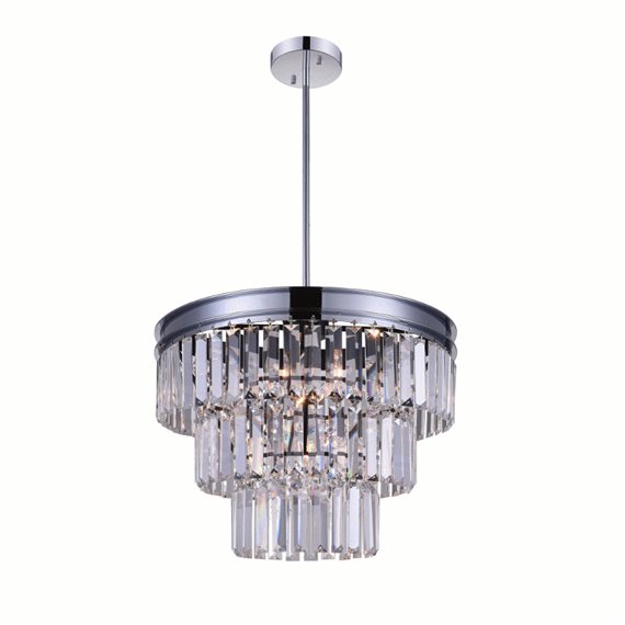 CWI Daisy 7 Light Down Chandelier With Chrome Finish