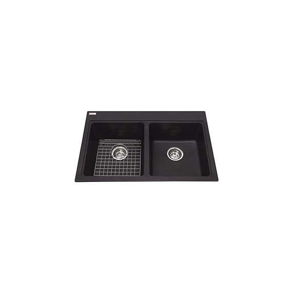Kindred KGDL2031 Granite drop-in double sink 1 hole includes grid