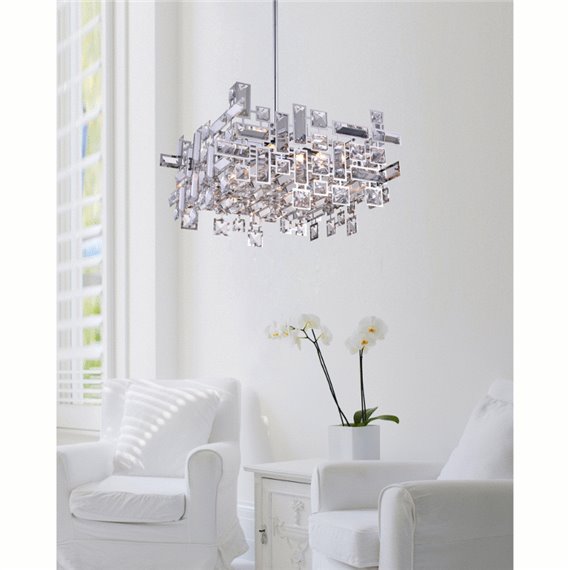 CWI Arley 6 Light Chandelier With Chrome Finish