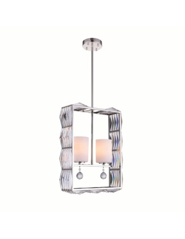 CWI Squill 2 Light Down Chandelier With Polished Nickel Finish