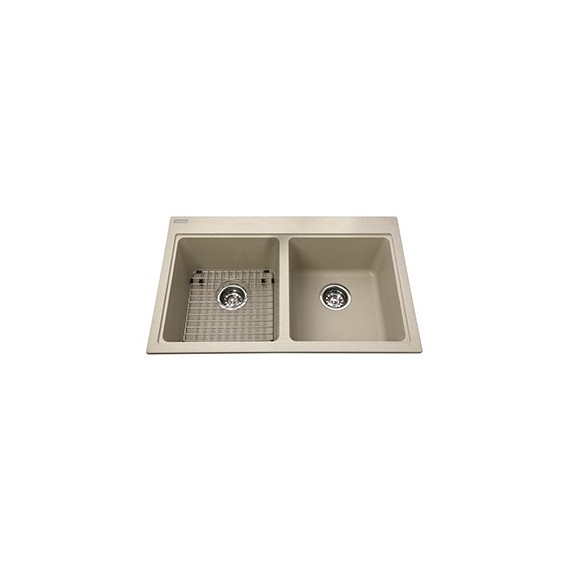 Kindred KGDL2031 Granite drop-in double sink 1 hole includes grid