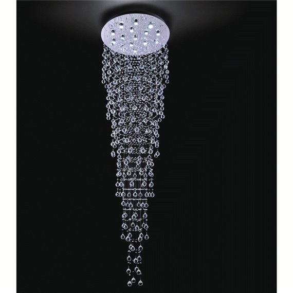 CWI Rain Drop 16 Light Flush Mount With Chrome Finish