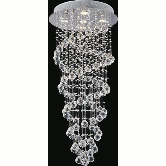 CWI Double Spiral 5 Light Flush Mount With Chrome Finish