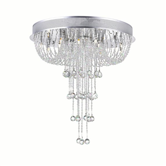 CWI Waterfall 19 Light Flush Mount With Chrome Finish