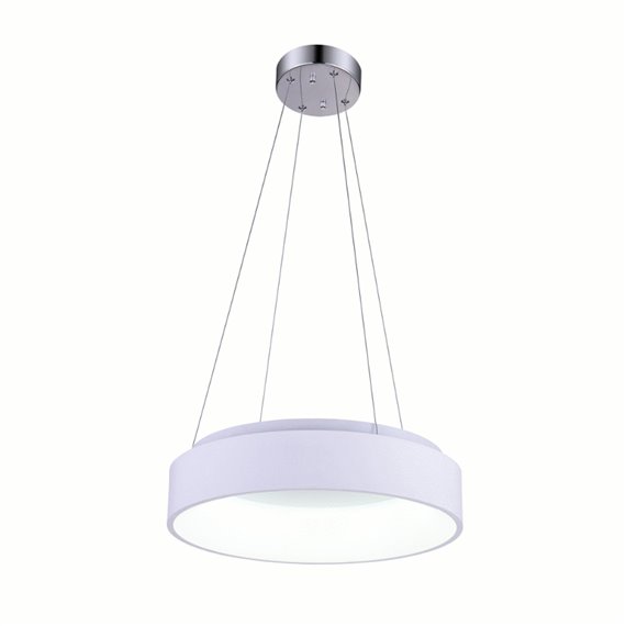 CWI Arenal LED Drum Shade Pendant With White Finish