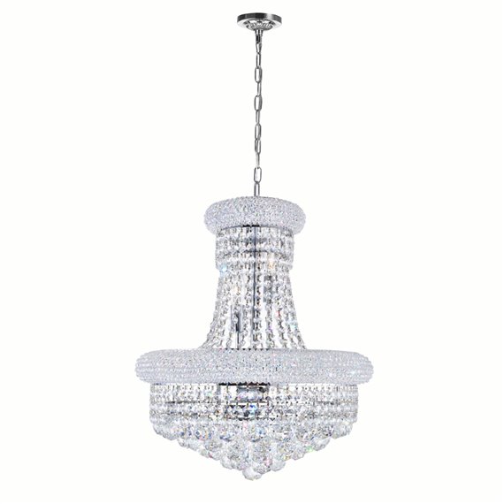 CWI Empire 8 Light Down Chandelier With Chrome Finish