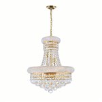 CWI Empire 8 Light Down Chandelier With Gold Finish