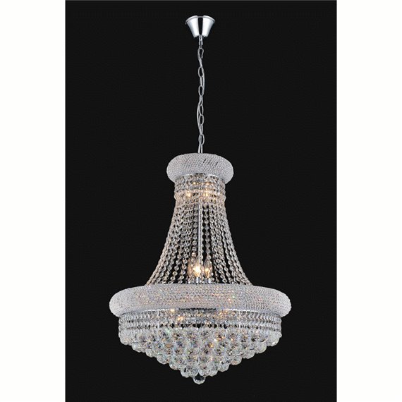 CWI Empire 14 Light Down Chandelier With Chrome Finish