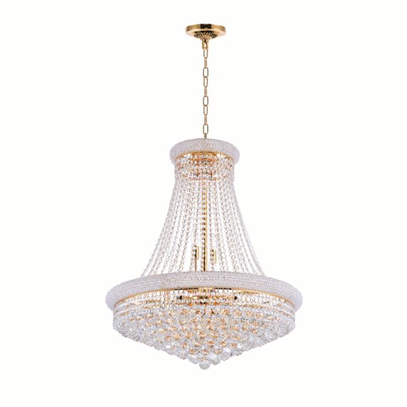 CWI Empire 18 Light Down Chandelier With Gold Finish