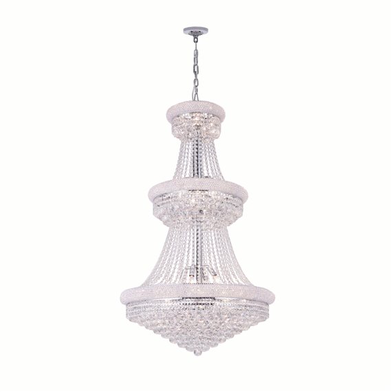 CWI Empire 32 Light Down Chandelier With Chrome Finish