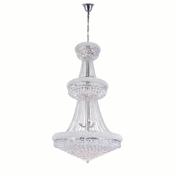 CWI Empire 34 Light Down Chandelier With Chrome Finish