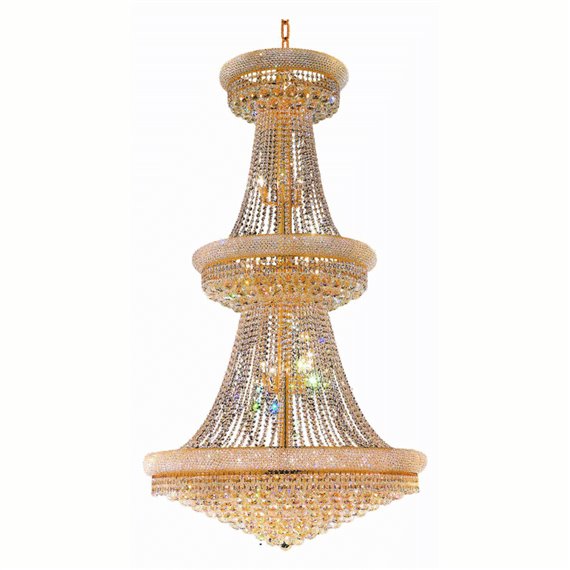 CWI Empire 34 Light Down Chandelier With Gold Finish