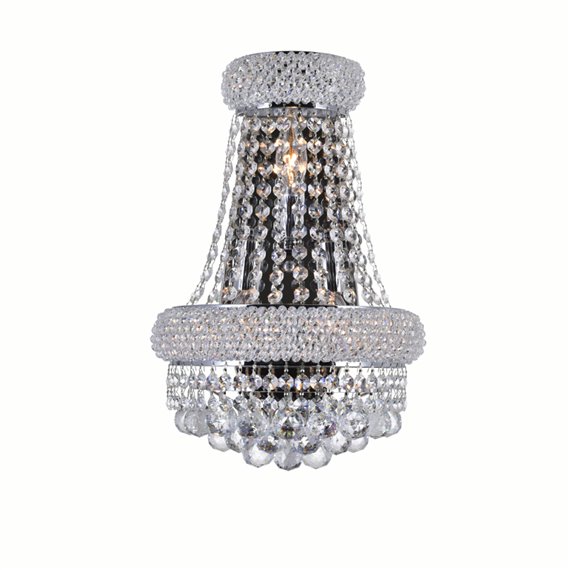 CWI Empire 3 Light Wall Sconce With Chrome Finish